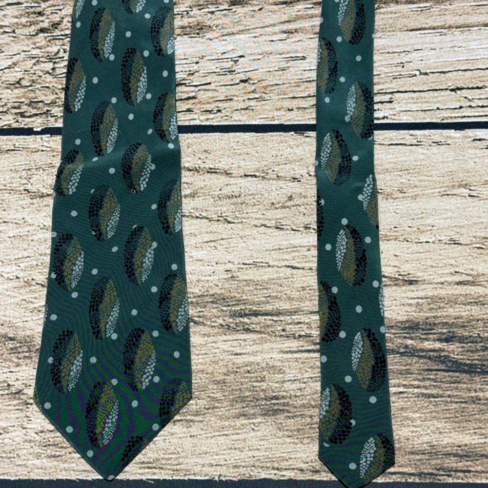 Gianni Versace Necktie Mens OS Green Abstract Silk Vintage Made in Italy Tie